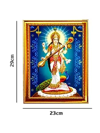 Suninow God Saraswati Religious Framed Painting for Wall and Pooja/Hindu Bhagwan Devi Devta Photo Frame/God Poster for Puja (29 X 23 cm) (Saraswati)-thumb2