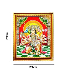 Suninow God Panchmukhi Hanuman photo frame Religious Framed Painting for Wall and Pooja/Hindu Bhagwan Devi Devta Photo Frame/God Poster for Puja (29 X 23 CM) (hanuman ji 2)-thumb1