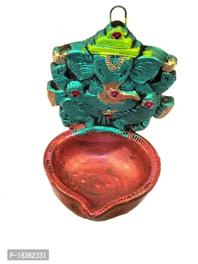 SUNINOW Terracotta Ganesha Hanging Decorative Diya | Deepawali/Diwali Decoration| Terracotta Hanging Diya Set (Height - 5 inch)-thumb2