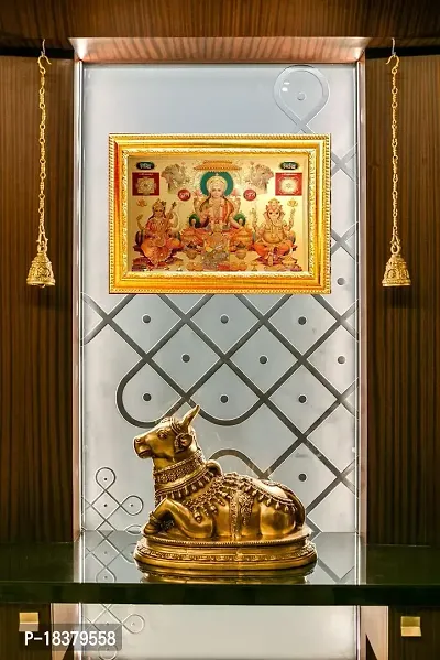 Suninow laxmi Ganesh Saraswati with kuber ji Photo for Pooja | Hindu Bhagwan Devi Devta Photo | God Photo Frames Photo Frame-thumb3