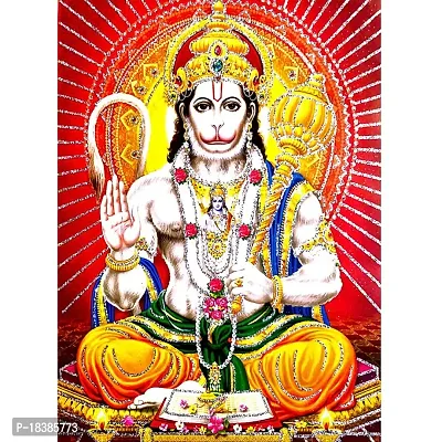 Suninow God Hanuman photo frame | Religious Framed Painting for Wall and Pooja/Hindu Bhagwan Devi Devta Photo Frame/God Poster for Puja (29 X 23 CM) (hanuman ji)-thumb3