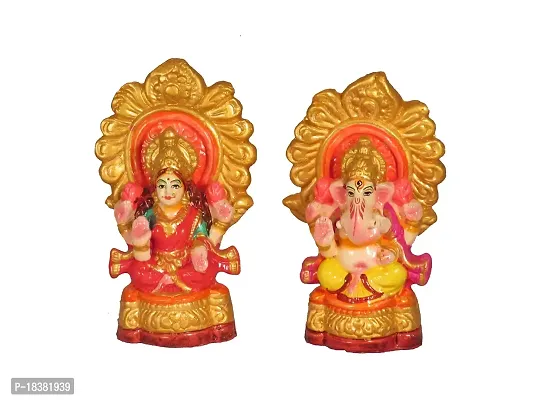 Suninow Terracotta Laxmi Ganesh Statue, Lakshmi Ganesha Idol Laxmi Ganesh Murti, Lakshmi Ganesha Showpiece-thumb0