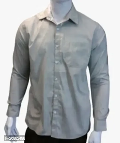 Reliable Grey color Cotton  Long Sleeve Formal Shirts For Men pack of single