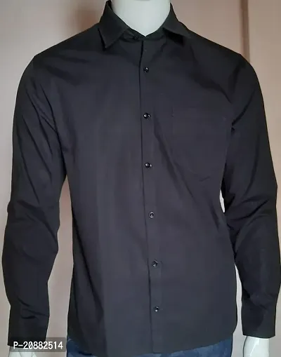 Reliable Black color Cotton  Long Sleeve Formal Shirts For Men pack of single