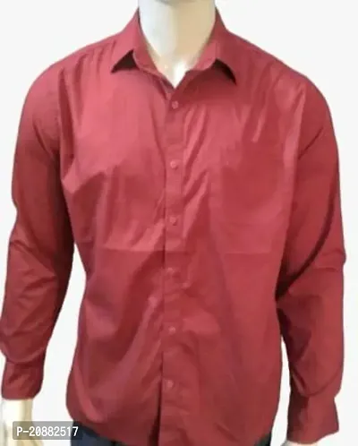 Reliable Maroon color Cotton  Long Sleeve Formal Shirts For Men pack of single-thumb0