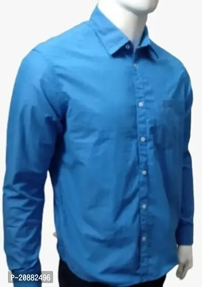 Reliable Blue color Cotton  Long Sleeve Formal Shirts For Men pack of single-thumb0