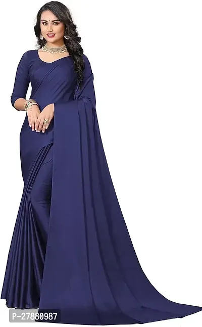 Women Lycra Blend Saree-thumb0