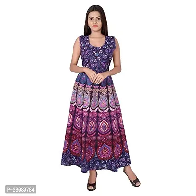 Beautiful Cotton Purple Floral Print Ethnic Gowns For Women-thumb0