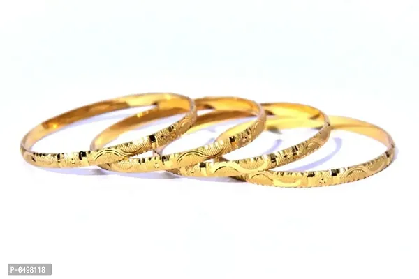 traditional gold plated bangle set for women pack of 4