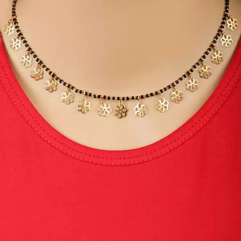 trendy traditional gold plated mangalsutra for women