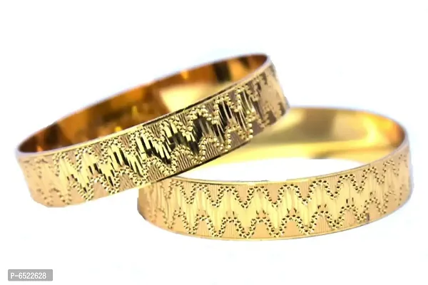 traditional gold plated bangle set for women pack of 2