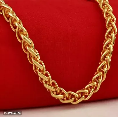 Spiral Roop Gold Plated Chain For Mens