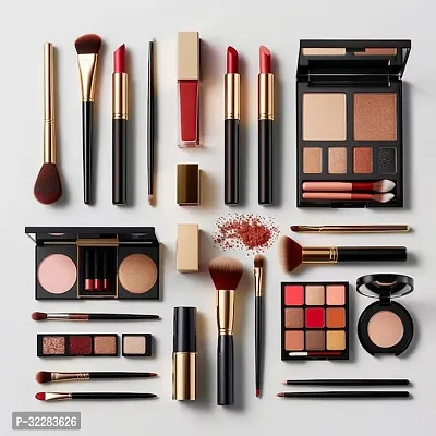 26. Makeup Kit for Women 18 Shades Eye Shadow Pallate, 1pc Mascara, 2pc Liqiued Lipstick, 1pc Blunder, Puff, 1pc Compact, 1pc Kajal, 5pc Brush Set, 1pc Foundation, 1pc Liner, 2pc Nail Paint-thumb0