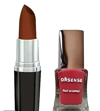 Orsense Matte Lip Color And Nail Polish, Lipcolor And Nail polish for Women, multicolor Lipstick best for all skin type, Enrich Lipstick Nude, Red, Maroon, Pink, Regular Lipstick and Nail Polish