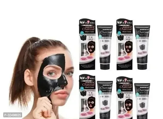 Classic Charcoal Face Mask Face Pack Peel Off Mask Blackhead Remova Mask Pack Of 4-thumb0