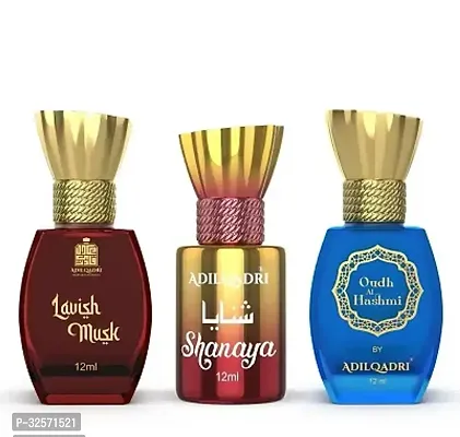 3 Pcs Attar Set Shanaya, Lavish Musk And Oudh Al Hashmi 12ml