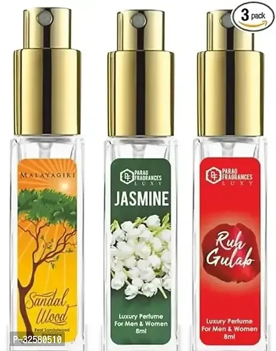 Fragrances Mysore Sandal,Jasmine,Ruh Gulab Perfume Combo Pack Of 3