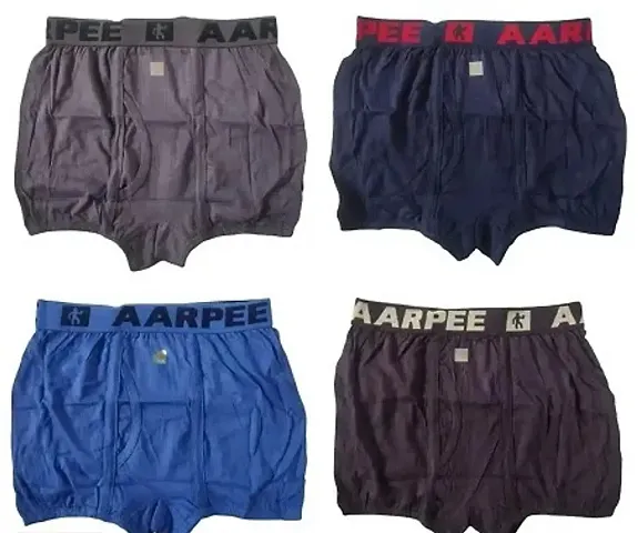 UPSTAIRS Men's Aarpee Mini Trunk|Underwear for Men Boys|Men's Solid Underwear|Trunk (Pack of 4)