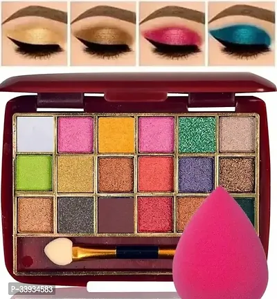 18 Color Eyeshadow With Beauty Blender