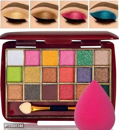 18 Color Eyeshadow With Beauty Blender