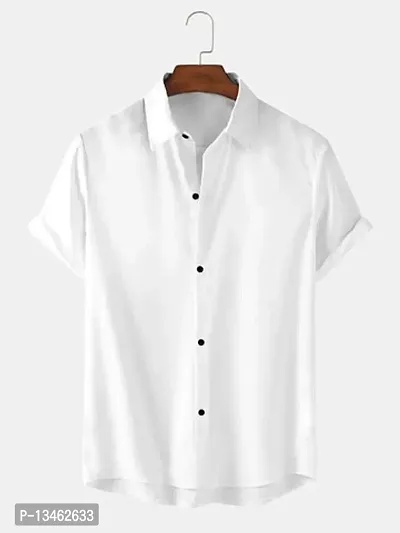 Men Regular Fit Solid Spread Collar Casual Shirt-thumb0