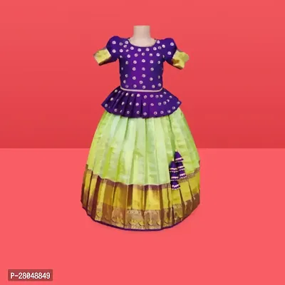 Classic Jacquard Lehenga Choli for Kids Girl