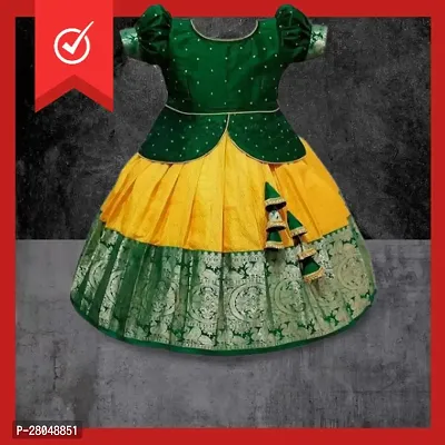 Classic Jacquard Lehenga Choli for Kids Girl-thumb0