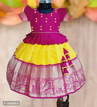 Classic Jacquard Lehenga Choli for Kids Girl-thumb0