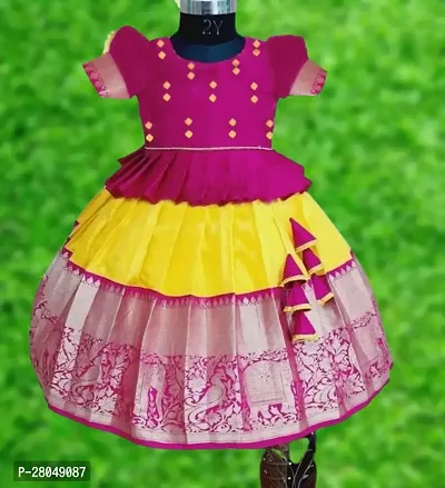 Classic Jacquard Lehenga Choli for Kids Girl-thumb0