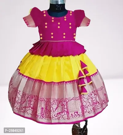 Classic Jacquard Lehenga Choli for Kids Girl-thumb0