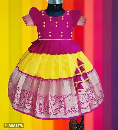 Classic Jacquard Lehenga Choli for Kids Girl-thumb0