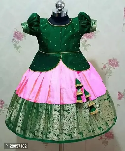 Classic Jacquard Lehenga Choli for Kids Girl-thumb0