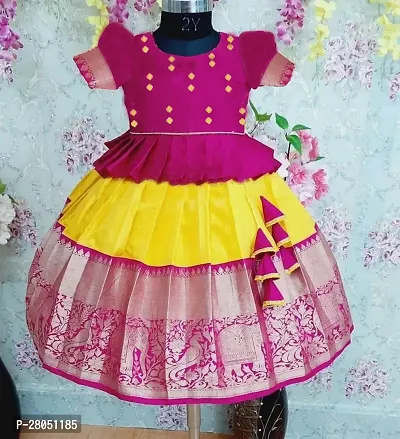 Classic Jacquard Lehenga Choli for Kids Girl-thumb0