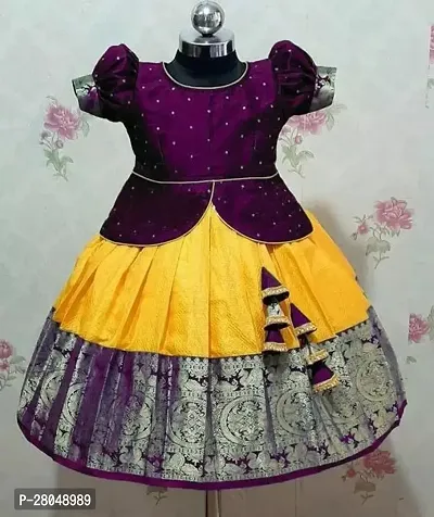 Classic Jacquard Lehenga Choli for Kids Girl-thumb0