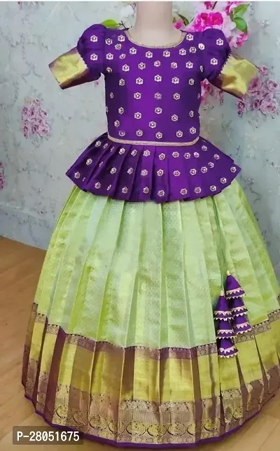 Classic Jacquard Lehenga Choli for Kids Girl