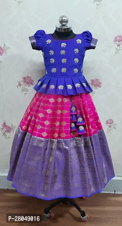 Classic Jacquard Lehenga Choli for Kids Girl