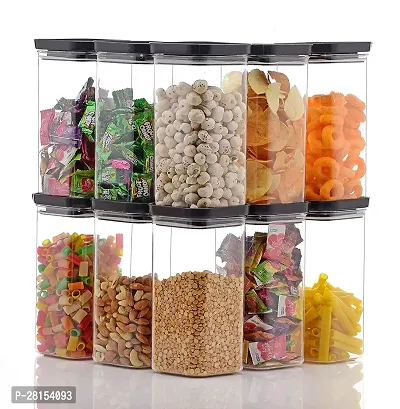 Multipurpose Air Tight Cereal Dispenser Plastic Storage Jar for Kitchen Pack of 8-thumb2