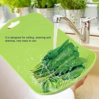 tvAt Cutting Chopping Board for Fruit Vegetable Cheese Easy Cutting Board Large Plastic Cutting Board  (Green Pack of 1 Dishwasher Safe)-thumb1