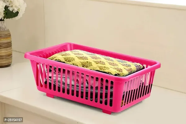 Pink 3 in 1 Large Durable Plastic Kitchen Sink Dish Rack Drainer-thumb4