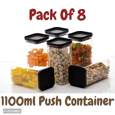 Multipurpose Air Tight Cereal Dispenser Plastic Storage Jar for Kitchen Pack of 8