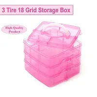 Multipurpose Clear Plastic Organizer Box with 3 Layers-thumb2