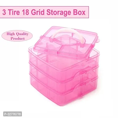 Multipurpose Clear Plastic Organizer Box with 3 Layers-thumb3