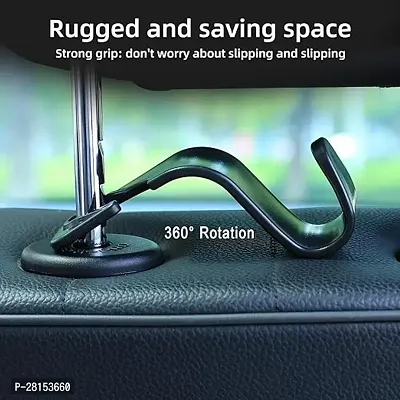 tvAt 4 Pcs Car Backseat Headrest Hook  Hanger Universal Durable Organiser Space Saver for Handbag, Wallets, Grocery Bags-thumb4