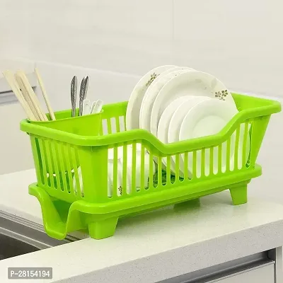 3 in 1 Large Durable Plastic Kitchen Sink Dish Rack Drainer-thumb0