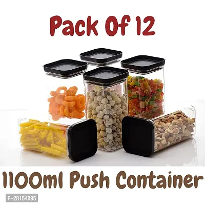 Multipurpose Air Tight Cereal Dispenser Plastic Storage Jar for Kitchen Pack of 12-thumb0