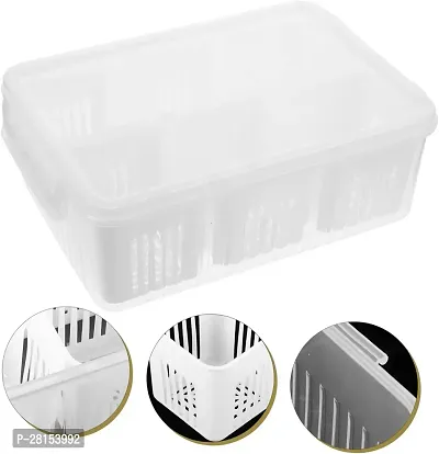 tvAt 1 Pcs Fridge Storage Boxes Freezer Storage Containers, Container for Kitchen Storage Set, Storage in Kitchen, Vegetable Storage, Draining Crisper Refrigerator Food Box-thumb0