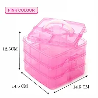 Multipurpose Clear Plastic Organizer Box with 3 Layers-thumb1