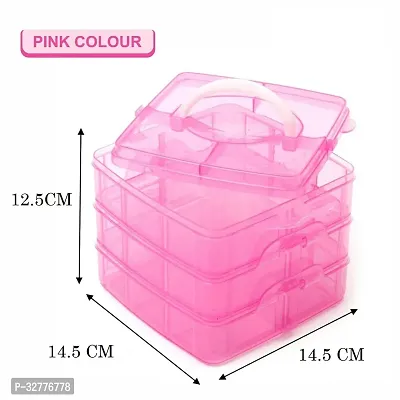 Multipurpose Clear Plastic Organizer Box with 3 Layers-thumb2