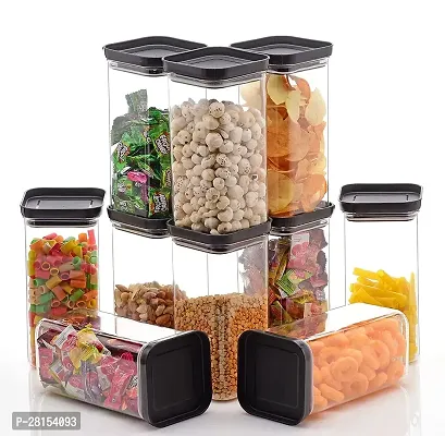 Multipurpose Air Tight Cereal Dispenser Plastic Storage Jar for Kitchen Pack of 8-thumb4