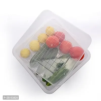 tvAt 2 Pcs Fridge Storage Boxes Fridge Organizer with Removable Drain Plate  Lid, Stackable Portable Storage Containers Tray To Keep Fresh for Fish, Meat, Fruits-thumb2